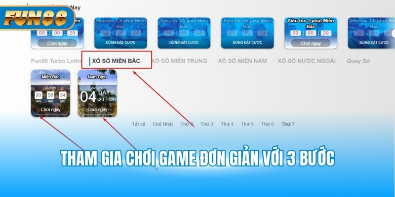 Xổ Số Miền Bắc Tham gia chơi game đơn giản với 3 bước